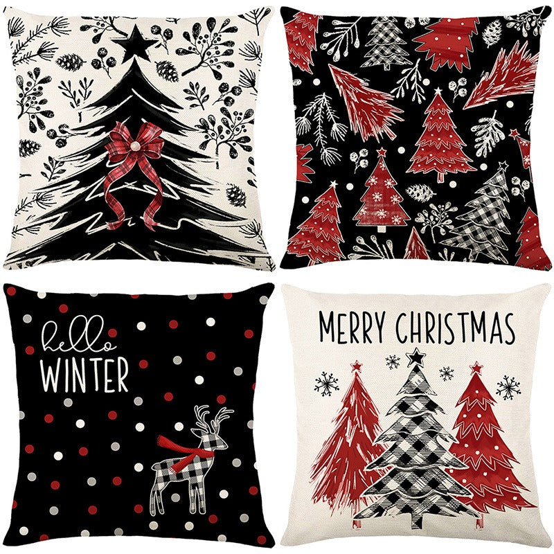 4pcs Merry Christmas Throw Pillow Cover