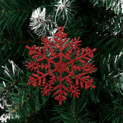 Christmas Concepts Pack of 30-10cm Silver Glitter Snowflake Hanging Decorations