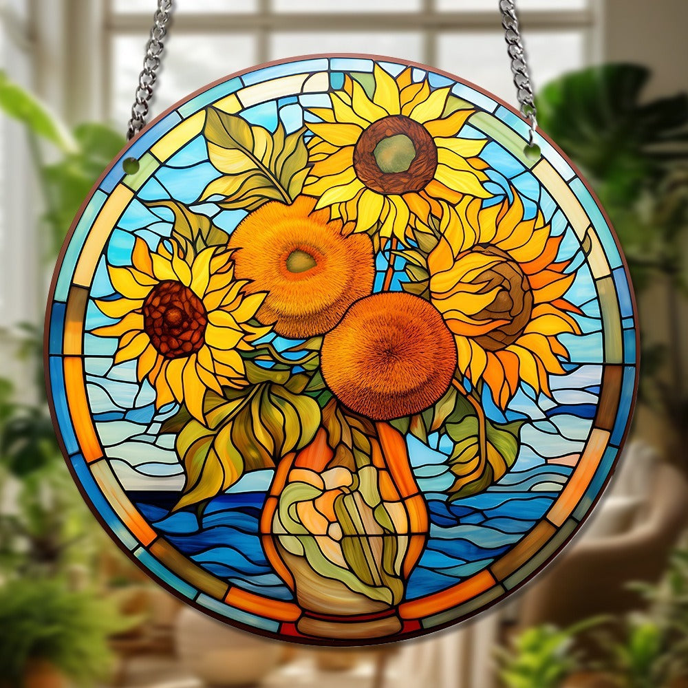 Christmas Sunflower Ornament, Van Gogh Ornament