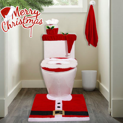 5 Pieces Christmas Theme Bathroom Decoration Set