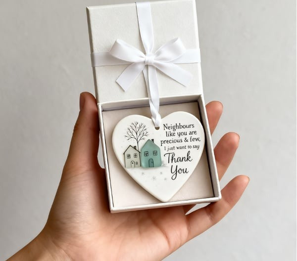 "Thank You Neighbours" Heart - Shaped Ornament
