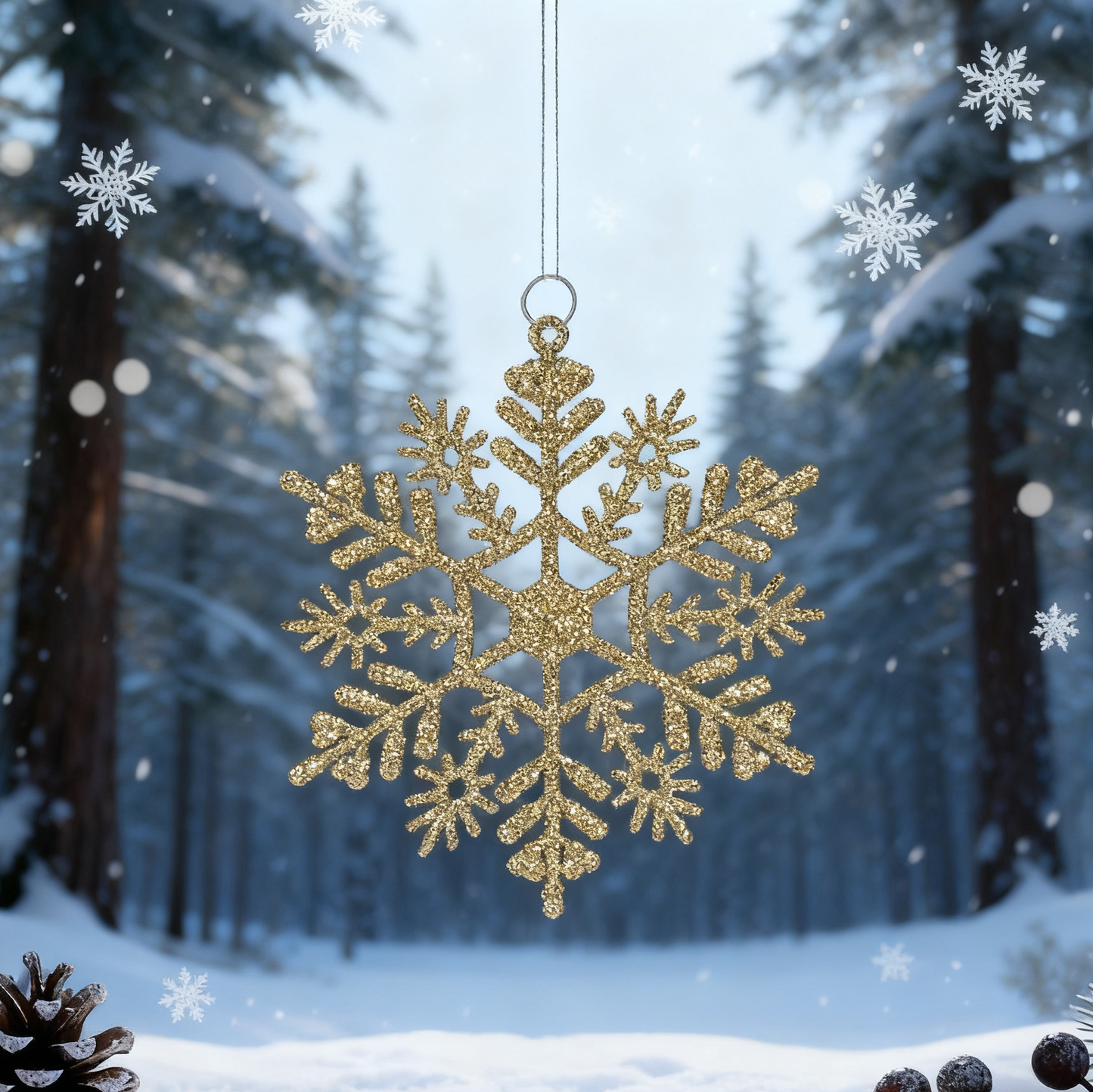 Christmas Concepts Pack of 30-10cm Silver Glitter Snowflake Hanging Decorations