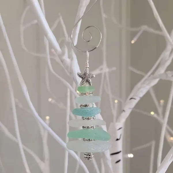 Sea Glass Tree Ornament