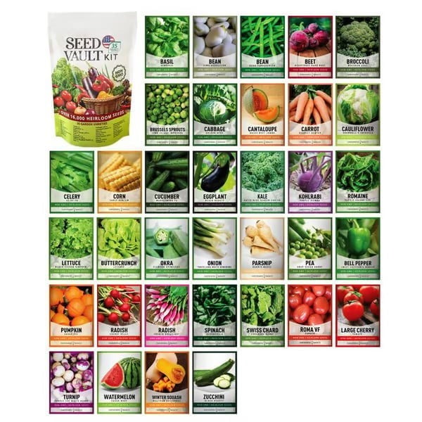 🌱 Suitable for Americas Soil and Climate🌱Vegetable Seed Vault Kit | 35 Varieties🔥