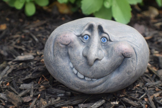Funny Garden Decoration Funny Face Rock Art Sculpture Decoration