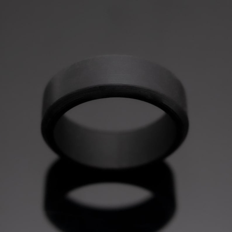 8mm Black Silicone Wedding Band | Unisex Rubber Activity Ring-5pcs