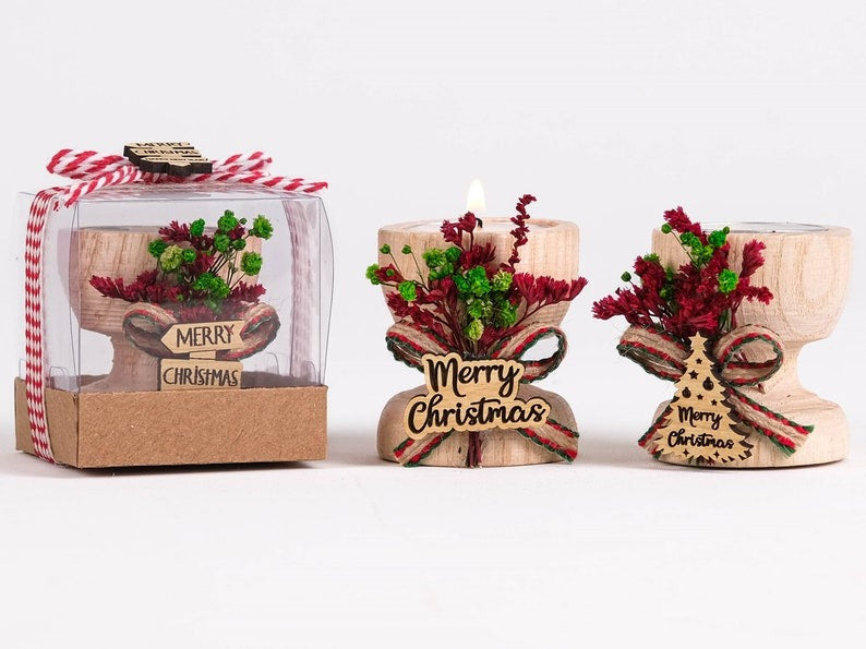 Merry Christmas Candle Holder-3pcs