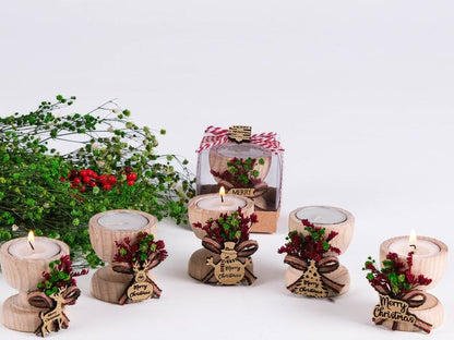 Merry Christmas Candle Holder-3pcs