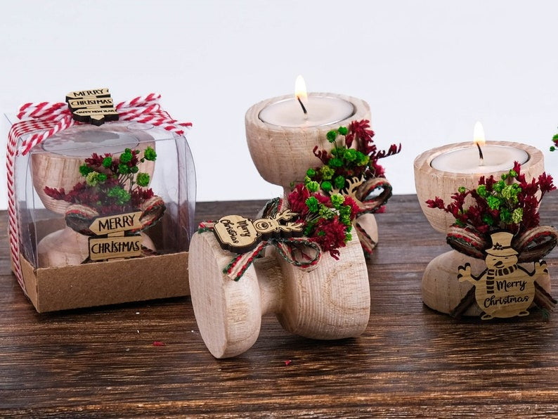 Merry Christmas Candle Holder-3pcs