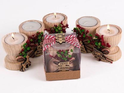 Merry Christmas Candle Holder-3pcs