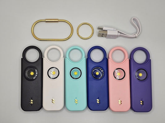 135dB Personal Safety Alarm Keychain with LED Strobe Light