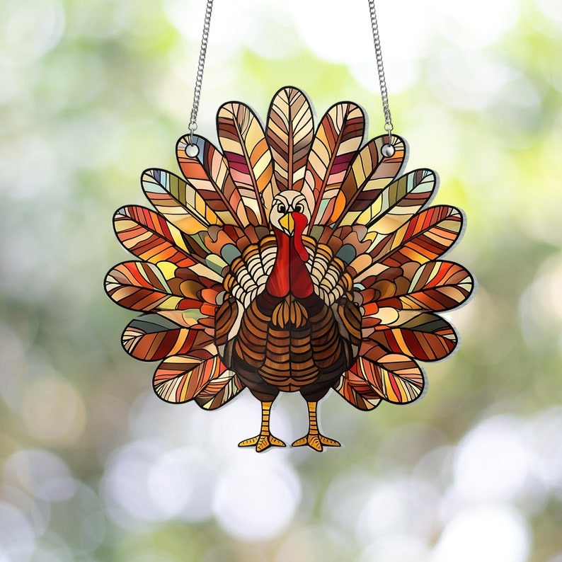 Thanksgiving Turkey Acrylic Window Hanging