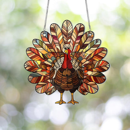 Thanksgiving Turkey Acrylic Window Hanging