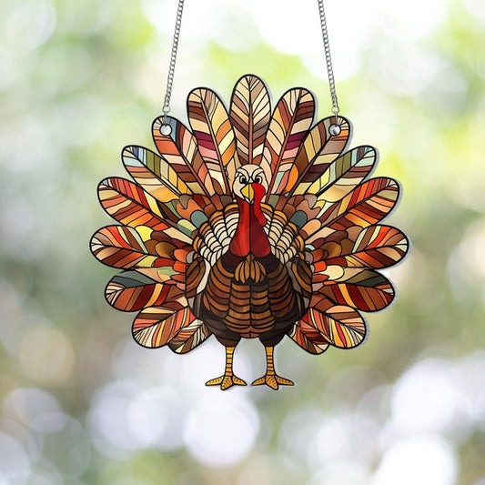 Thanksgiving Turkey Acrylic Window Hanging