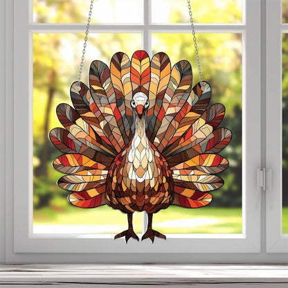 Thanksgiving Turkey Acrylic Window Hanging: Fall Decor