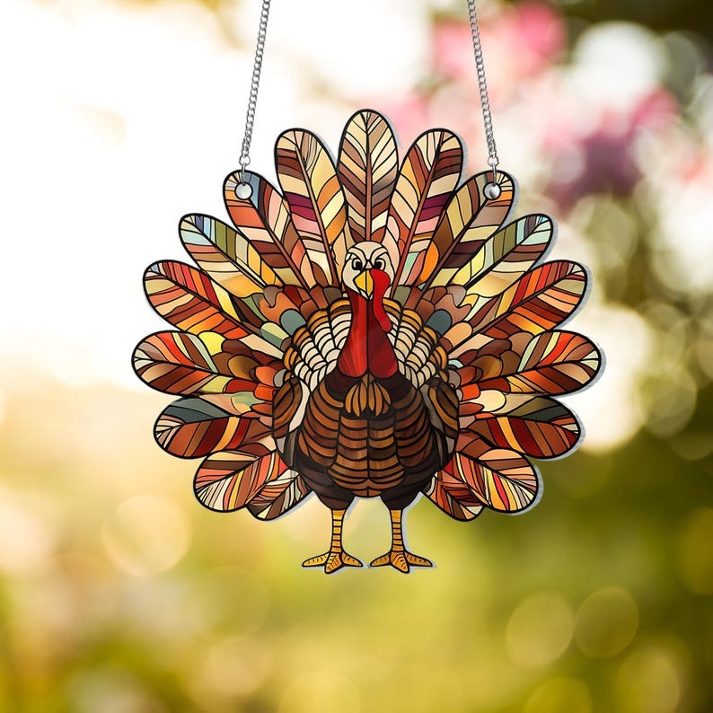 Thanksgiving Turkey Acrylic Window Hanging