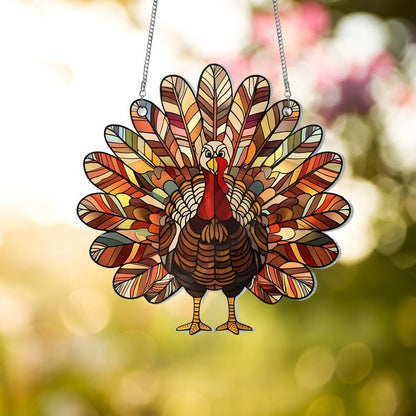 Thanksgiving Turkey Acrylic Window Hanging