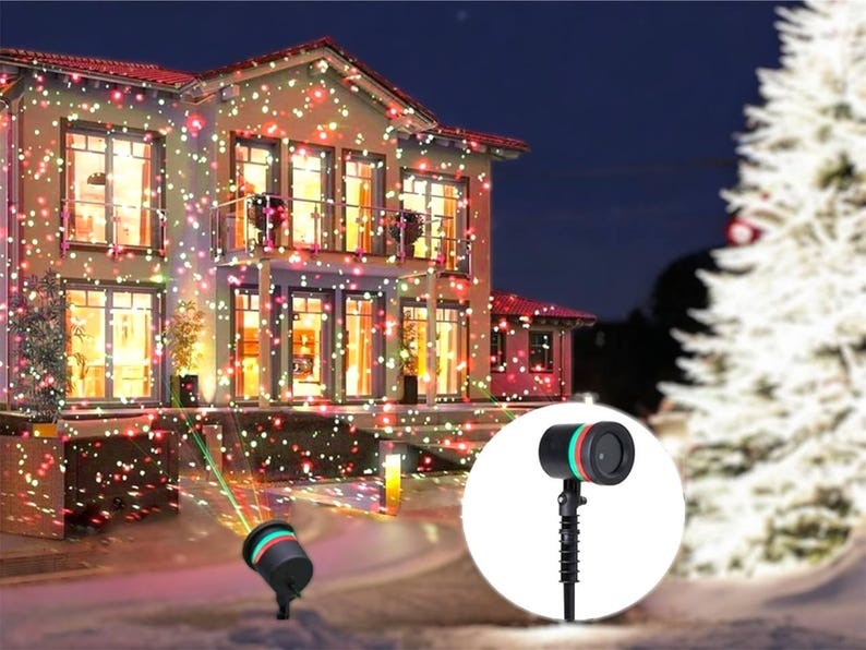 Outdoor Laser Light Projector: Red & Green Holiday Lighting