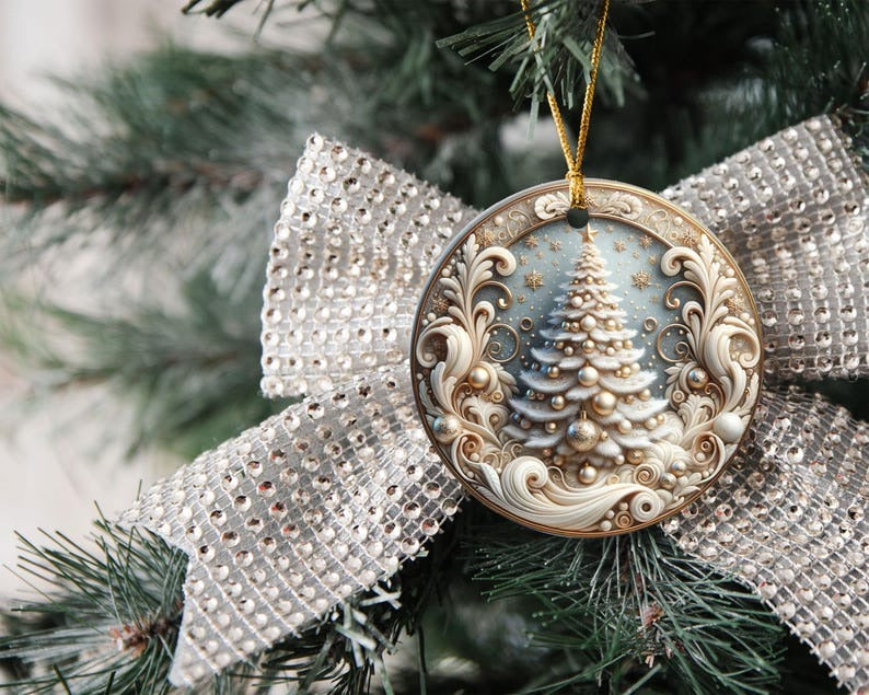 Christmas Tree Ornament 2025, Elegant Holiday Keepsake