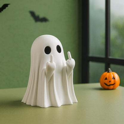 Funny Ghost Figurine – Halloween Middle Finger Ghost Statue-2pcs