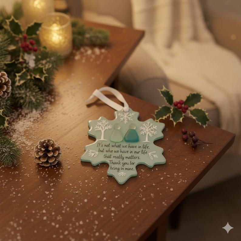 Snowflake-Shaped Sea Glass Friendship Decor