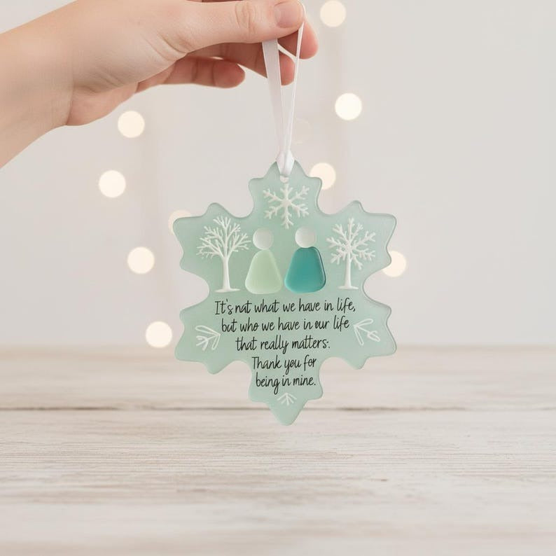 Snowflake-Shaped Sea Glass Friendship Decor