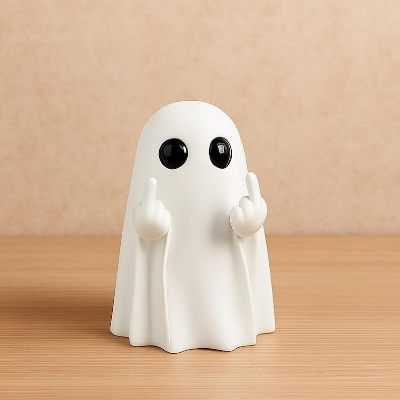 Funny Ghost Figurine – Halloween Middle Finger Ghost Statue-2pcs